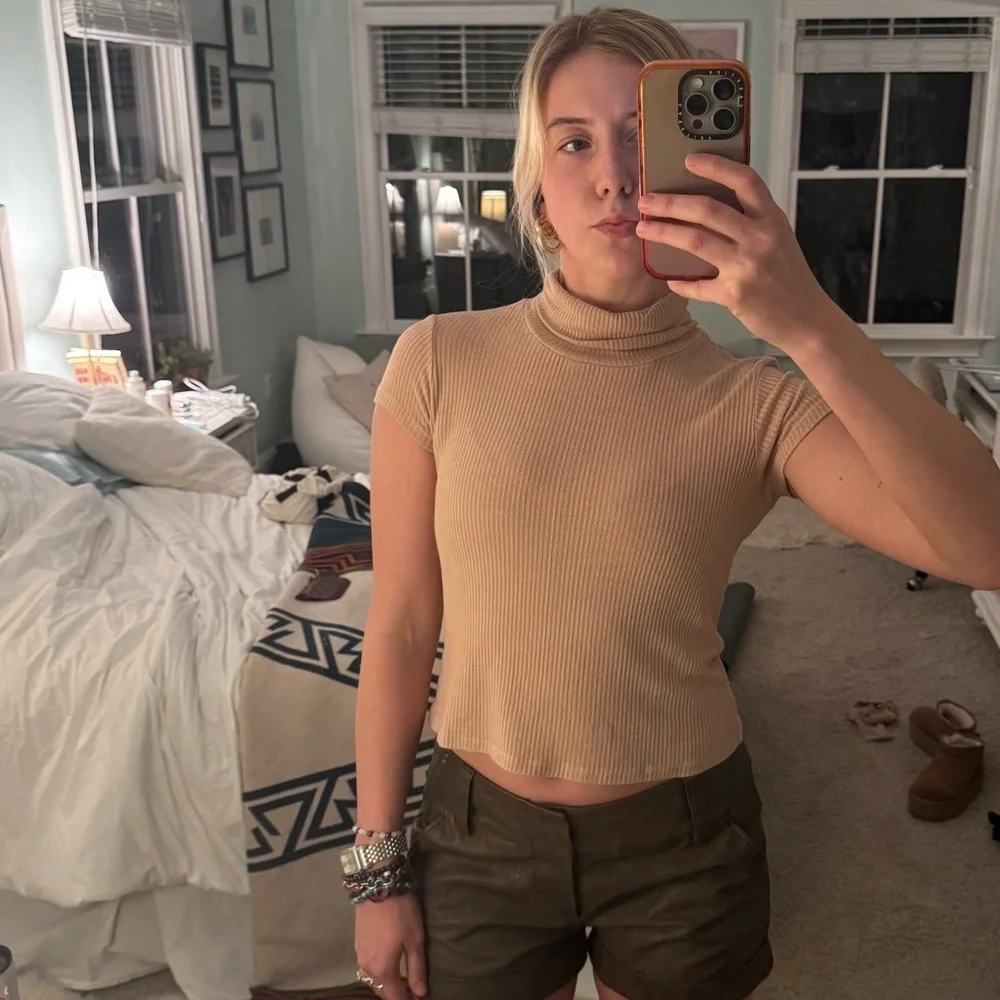 Tan Mock neck Brandy Melville top - Picture 5 of 5